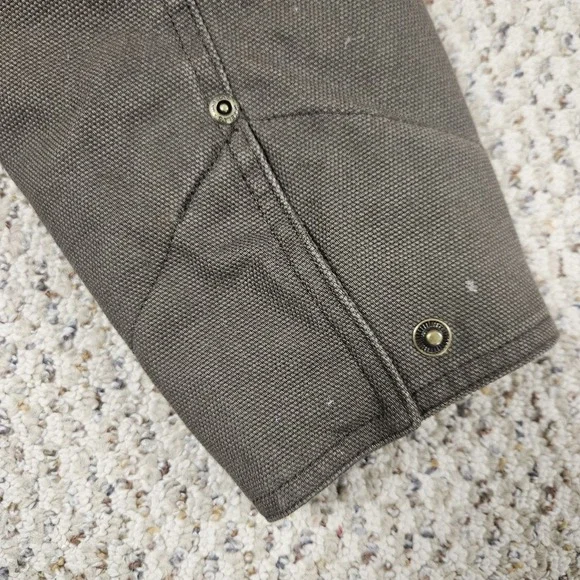 Cabela's Women's Canvas Leather Duster Ranch Barn Coat Size M Brown with Liner - Picture 4 of 9